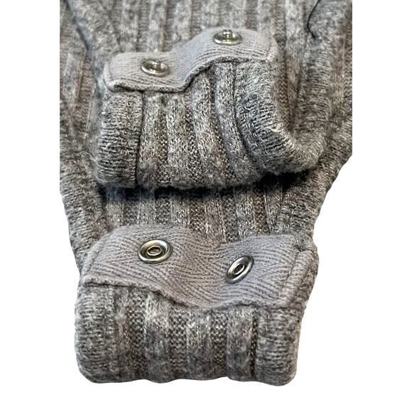 FOREVER 21 HIGH-RISE LONG SLEEVE RIBBED KNIT BODYSUIT, WOMENS, L, GREY, SNAPS - Picture 9 of 10